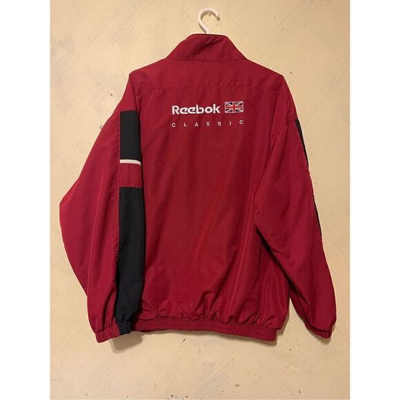 VTG Reebok Classic Mens Running Track Jacket British Flag Spellout 90’s Sz L - Picture 14 of 16